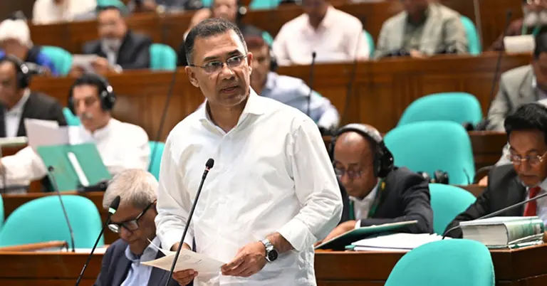 জাতীয় সংসদে কথা বলছেন প্রধানমন্ত্রী